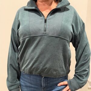 Athleta Teal Half-Zip Sweatshirt